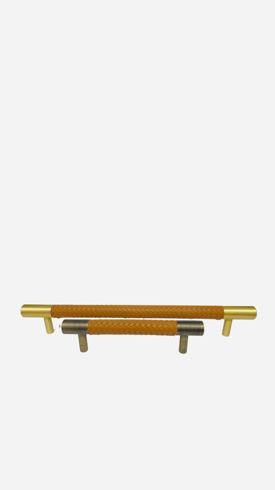 Maggie Brass And Leather Cabinetry Handle - Little Swagger