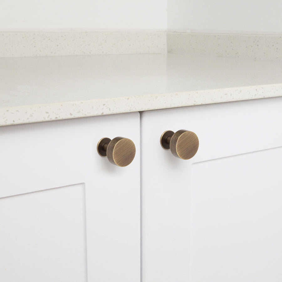 Oscar Smooth Brass Cabinetry Knob - Little Swagger