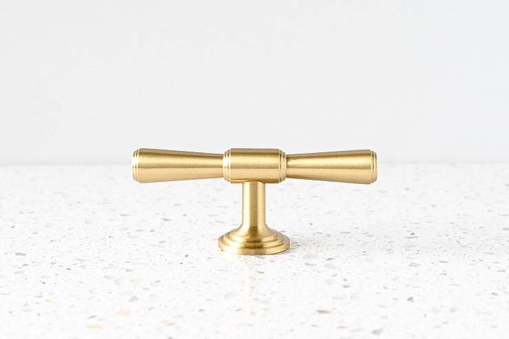 Brass Cabinetry T-Handle - Neve - Little Swagger Australia