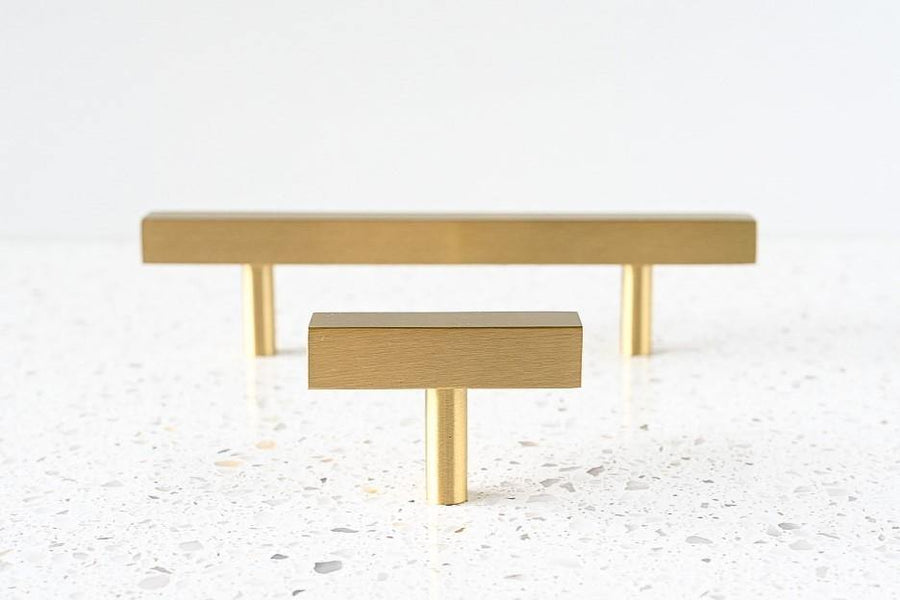 Brass Cabinetry Square Handle - Madeline - Little Swagger Australia