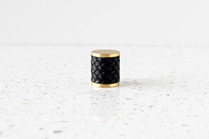 Brass and Leather Cabinetry Knob - Maggie - Little Swagger Australia