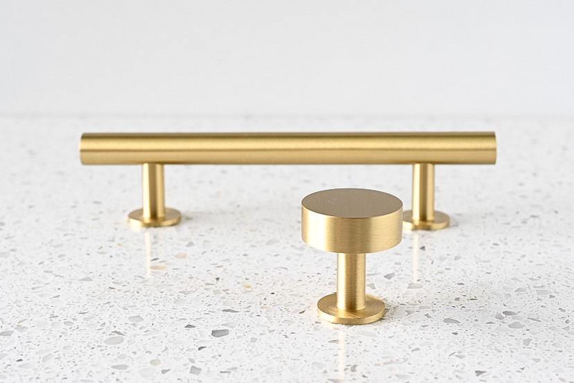 Brass Smooth Cabinetry Knob - Oscar - Little Swagger Australia
