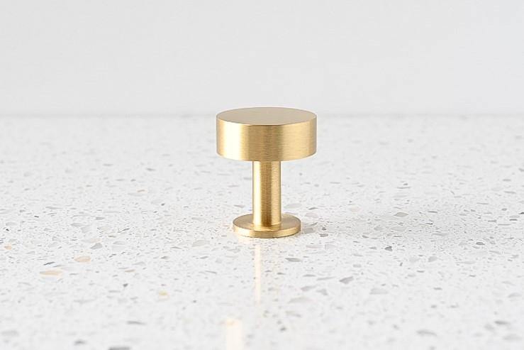 Brass Smooth Cabinetry Knob - Oscar - Little Swagger Australia