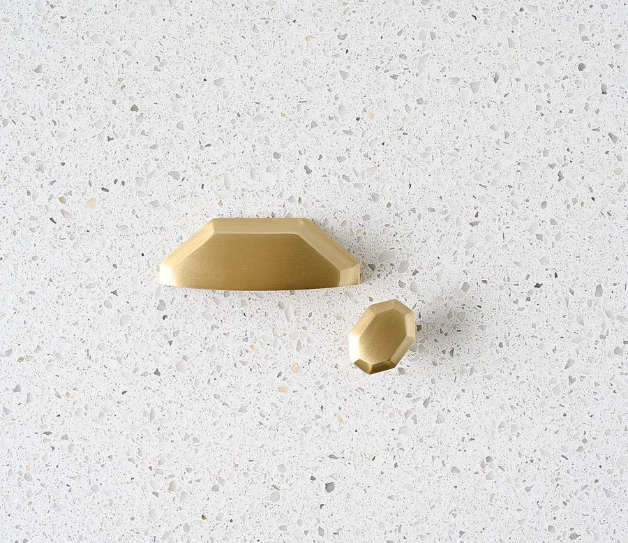 Brass Geometric Cabinetry Cup Handle - Archie - Little Swagger Australia