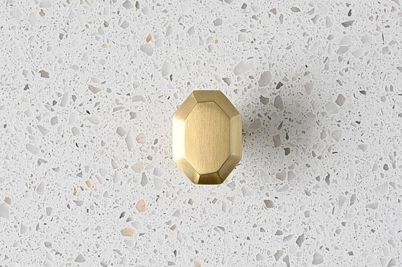 Brass Geometric Cabinetry Knob - Archie - Little Swagger Australia