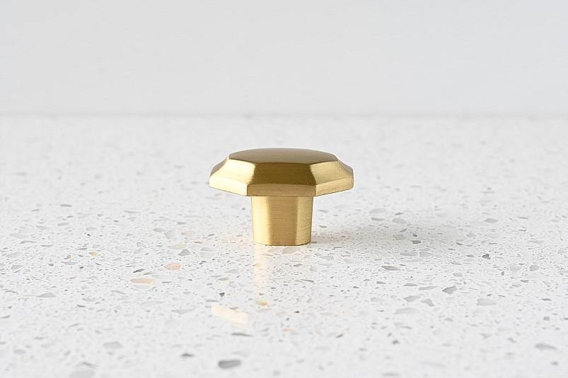 Brass Geometric Cabinetry Knob - Archie - Little Swagger Australia